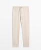 Masimodutti Total Look Waist Detail Linen Pants