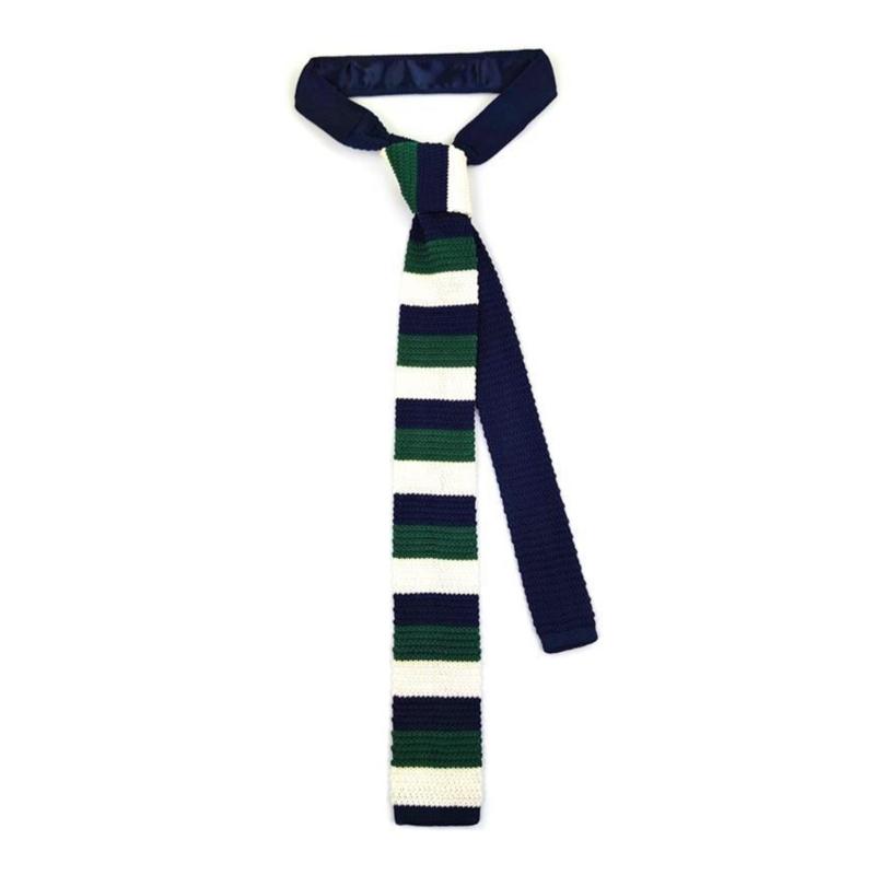 Teens Knit Necktie Women British Style Striped Necktie Uniform Self Tie Necktie