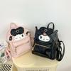 Kuromi Cute Student Backpack With Pu Leather And Bow Decor For Daily Use