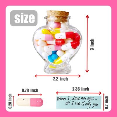 52pcs Plastic Capsule Wishing Bottle Cute Colorful Transparent DIY Capsule Love Letter Bottles Transparent Wishin