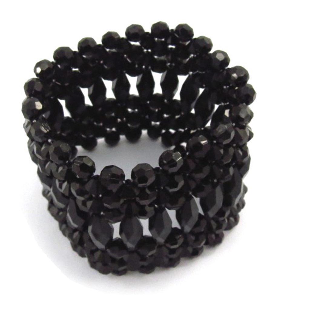 Les Trésors De Lily [J6949] - Schwarzes 'Scarlett' Designer-Armband