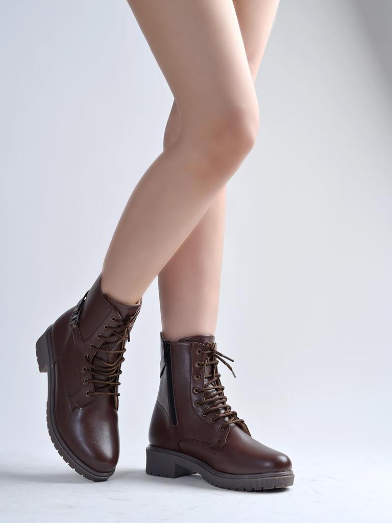 Shoetopia Womens  Chunky Heel Short Booties with Non-Slip Sole, Comfortable Trendy Ankle Boots | Soft Cushioned Sole | Casual, Party & Winter Wear