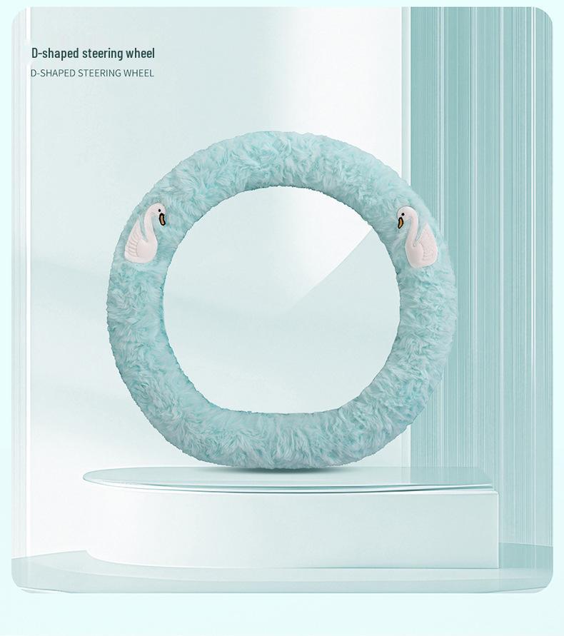 Winter Warm Plush Steering Wheel Cover - Non-slip, Anti-freeze, Universal Hand Warmer for Cars.