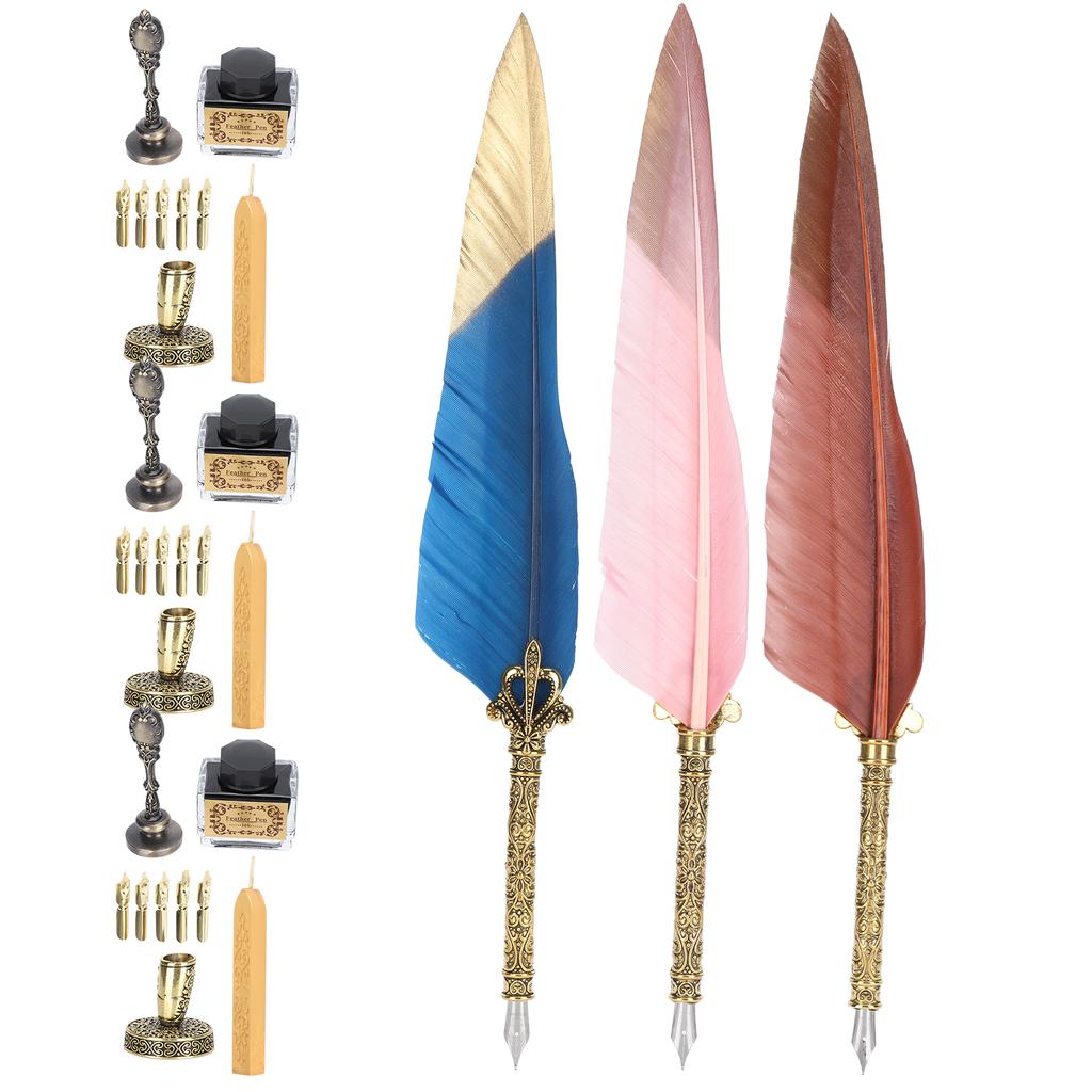 Quill Pen Set  Writing Drawing Dip Pen Students Teacher Antique Calligraphy Vintage Gift