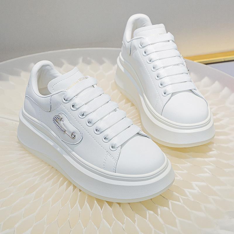 Women's shoes versatile platform casual single shoes autumn muffin color matching small shoes sports leather