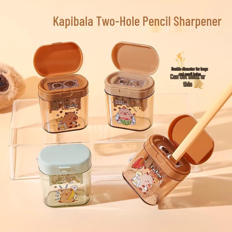 Capybara Double-Hole Manual Pencil Sharpener 4-Pack