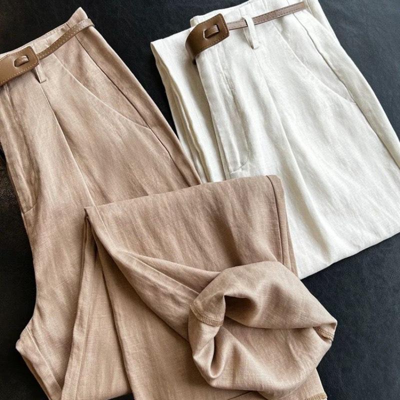

Highly Recommended: Ultra Comfortable Tencel Linen Women s Summer Straight Wide-Leg Pants with Slimming Drape Extra Large хакі