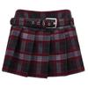 Mini Saia Plaid Retrô Feminina de Cintura Baixa