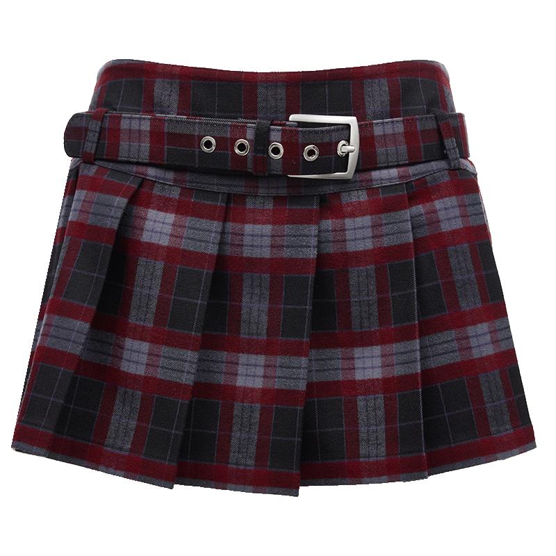 

VEROMODA Women s Retro Plaid Low-Waist Mini Skirt M
