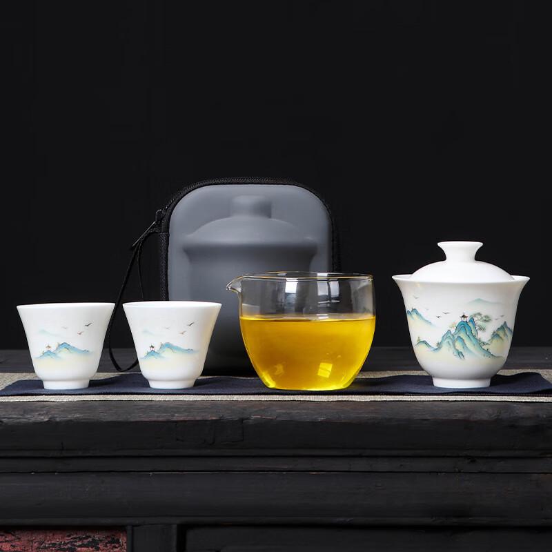

Shangqi Portable Yangzhi Jade Porcelain Travel Tea Set