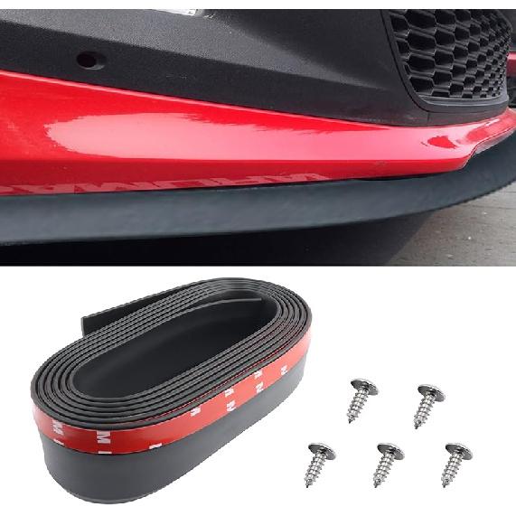 7.64Ft Car Front Bumper Lip Spoiler With Self-Adhesive,Rubber Bumper Protector Protects Bumper Lip,Universal Front Lip Spoiler Automotive Exterior