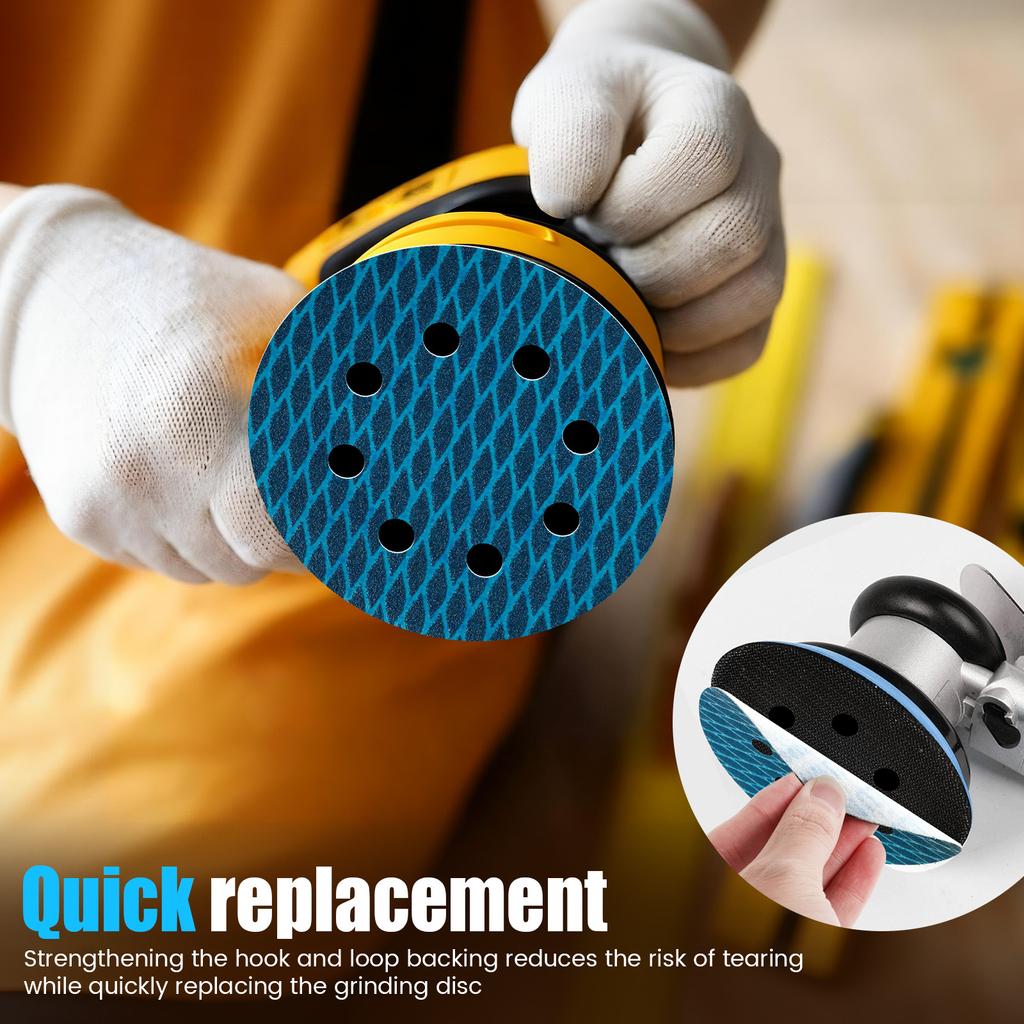 100Pcs Sanding Discs Set 5" 125mm 8 Hole Hook & Loop Sanding Sheets 60-320 Grits Anti Blocking Sanding Disc for Wood Metal Glass