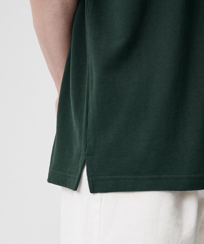 MUSINSA STANDARD Relaxed Fit Pique Polo Shirt [Deep Green]