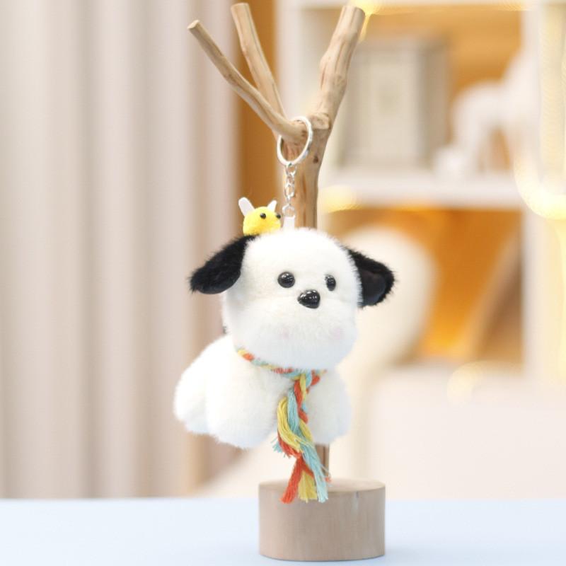 Plush Cute Bee Dog Keychain With Soft Short Fur Ideal Bag Accessories And Gifts