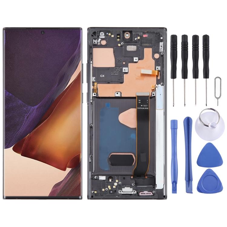 

Для Samsung Galaxy Note20 Ultra 5G SM-N986B 6,67-дюймовый OLED-экран с цифровым преобразователем ЖК-экрана в полной сборке с рамкой (черный) чёрный