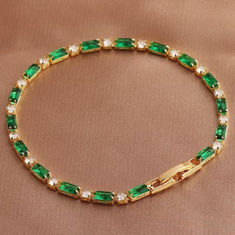 Women's Luxury Green Phantom & White Crystal Tennis Bracelet