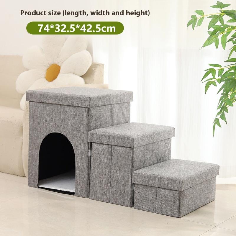 Foldable Pet Staircase Anti-Slip Dog Ramp Non-Collapsing Storage Bed for Pets Easy to Fold for Space-Saving