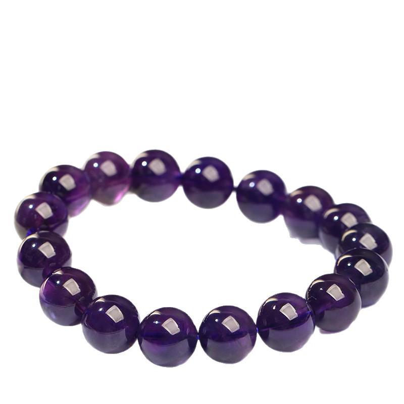 Hongchu Deep Purple Uruguayan Amethyst Crystal Bead Bracelet, Semi-finished Loose Beads