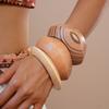 Texture Wooden Bracelet Wide Geometric Bangles New Wooden Bangles  Gifts