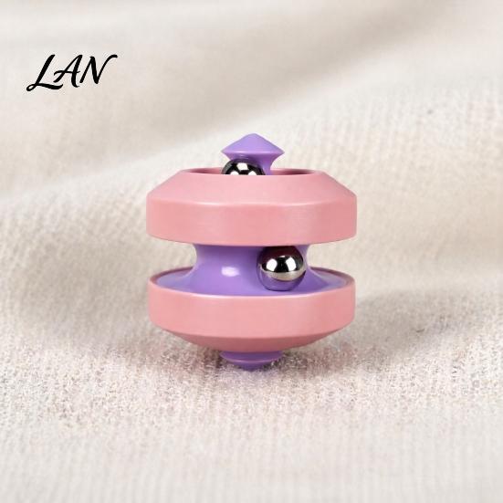 Relaxation Desk Toy Rolling Ball Fidget Spinner Toy, Rotatable Spinning Top Stress Relief Double Track Marble Run Fingertip Gyro for Adults