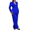 Elegant Ruffle Long Sleeve Top & Wide Leg Pants Set for Women