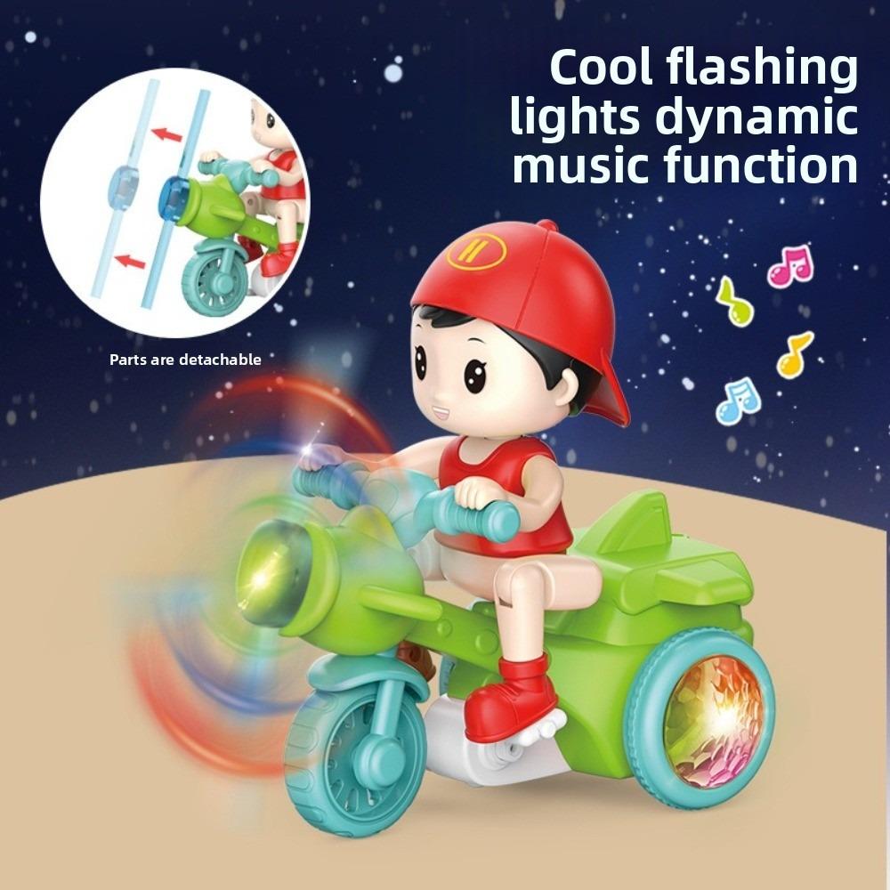 Triciclo Elettrico Giocattolo con Funzione Musicale, Moto Colorata Luminosa per Regalo ai Bambini
