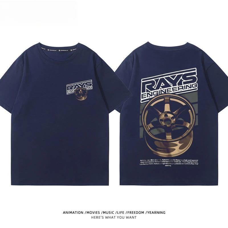 Kultura upravených aut Krátký rukáv Náboj kola Upravené auto JDM Krátký rukáv Tričko Pánské a dámské Bavlněné Tričko s polovičním rukávem