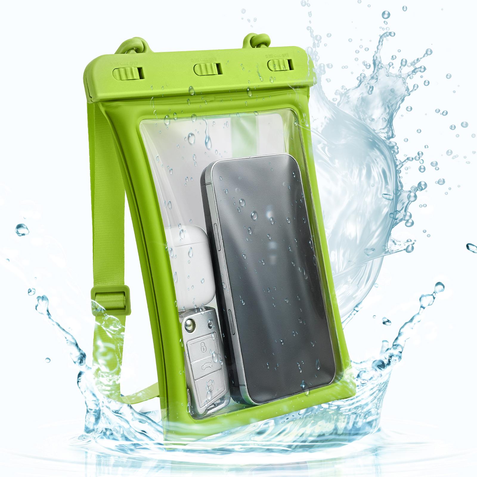

Oatsbasf Full View Waterproof Phone Pouch Case Waterproof Phone Case Transparent Dry Bag Underwater Universal for iPhone Samsung зелений