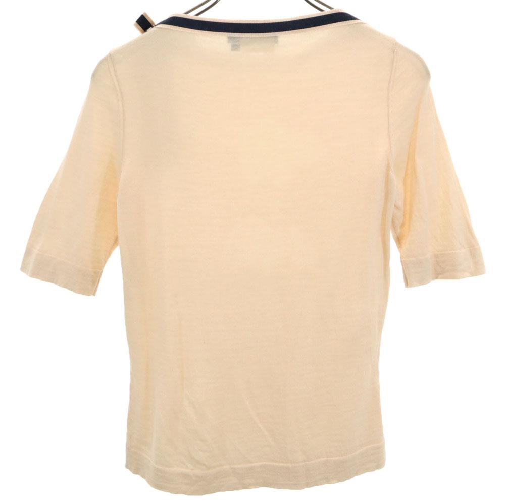 Salvatore Ferragamo Five-quarter sleeve knit M beige sweater Women Used