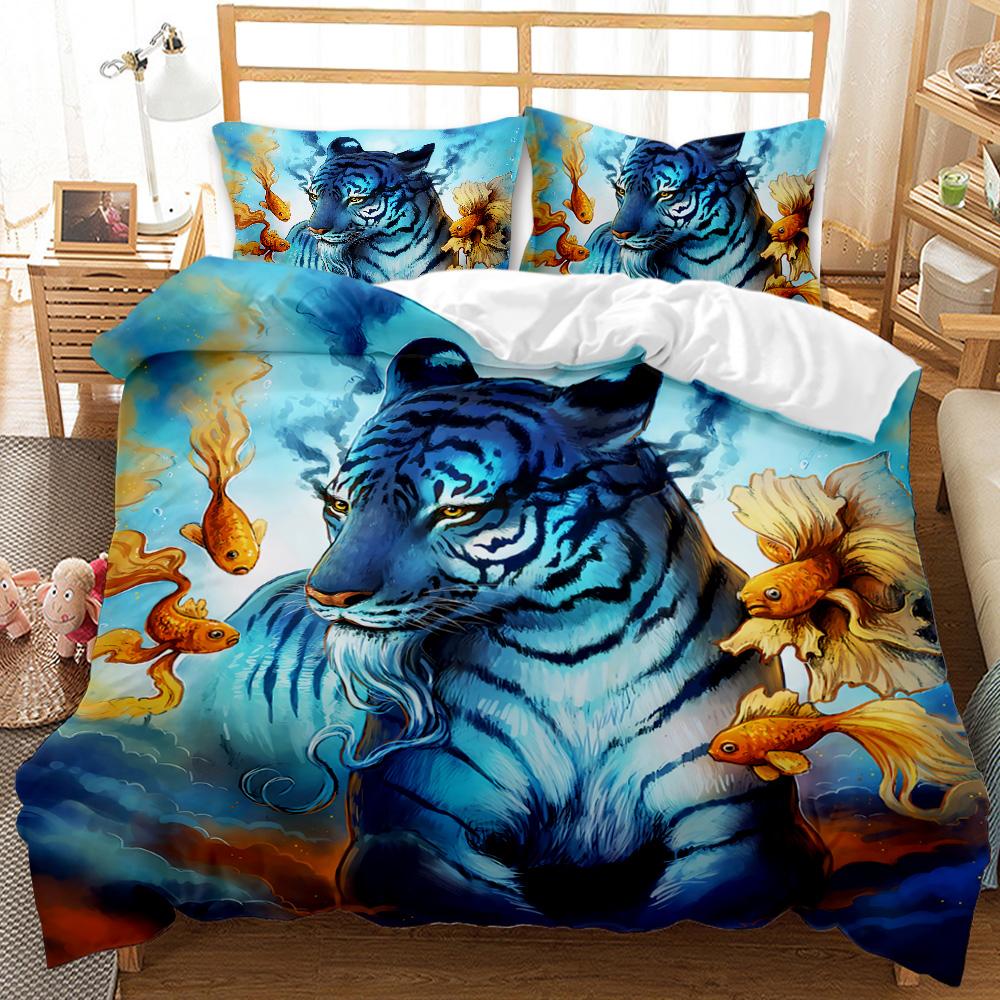 3D Wild Animal Print Brown Lion Duvet Cover Set. Available In Twin, Full, King, Queen Sizes