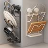 Wall Mounted Suction Cup Pot Lid Rack Punch Free Cookware Storage Shelf  for Home