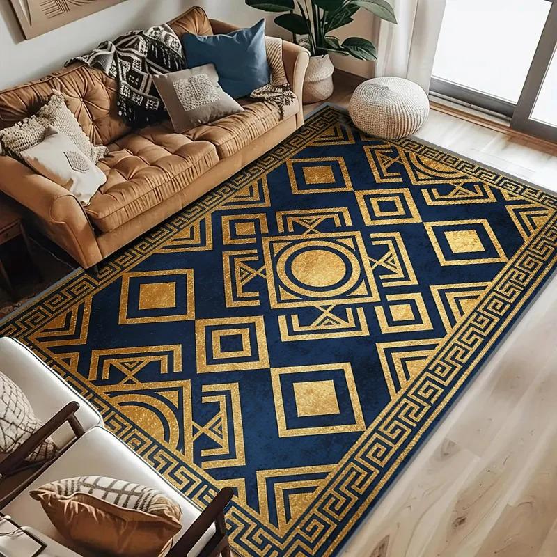 Luxury Moroccan Design Carpet Non Slip Area Rug for Dining Room Living Room Bedroom Floor Mat Home Decor Geometric Pattern Mat
