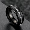 Fashion Couple Rings Women's White Rhinestones Zircon Ring Sets Men's Stainless Steel Zircon Stones Rings Wedding Band Jewelry