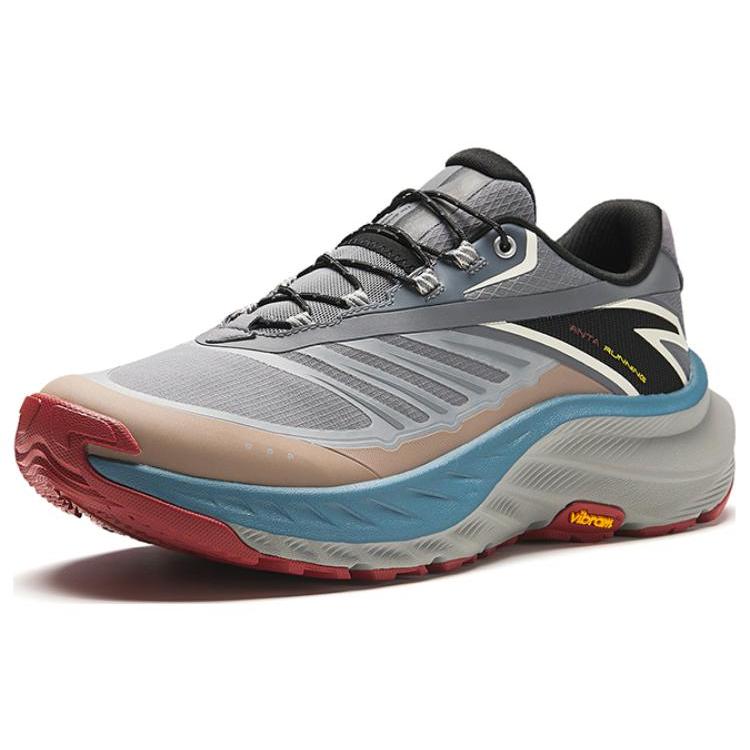 New Anta Explore The Wilderness Cushioning Wear Resistant Low Top Trail Running Shoes Men's Gray White 912345588-3