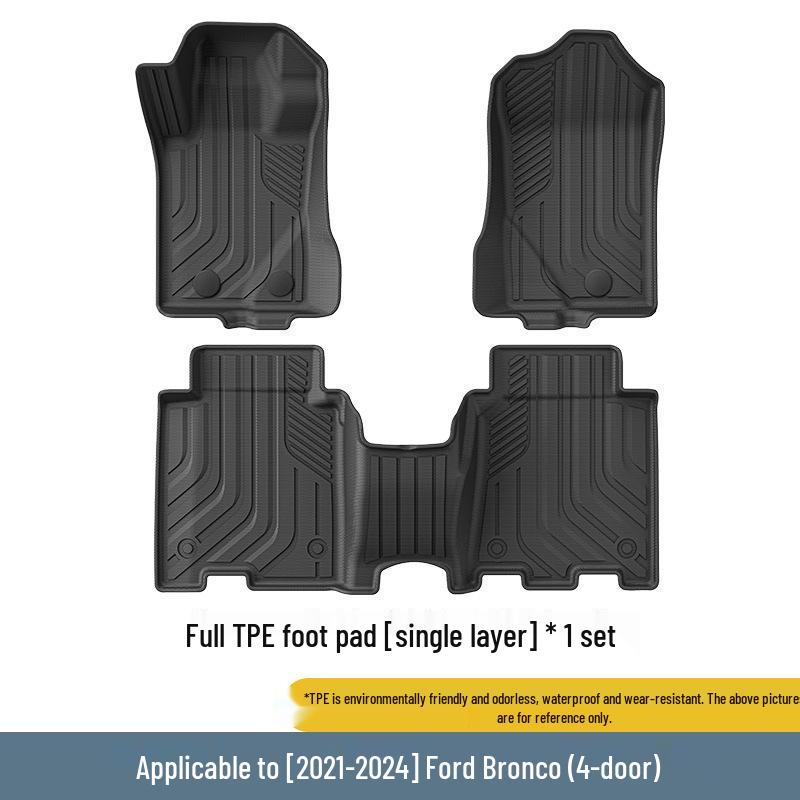 TPE Floor Mats for 2021-2024 Ford Bronco 4-Door - Eco-Friendly, All-Weather