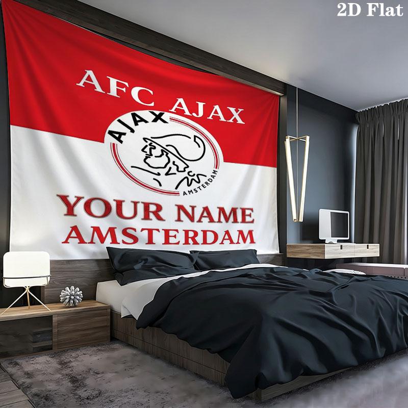 AFC Ajax Custom Name Wall Tapestry Aesthetic Wall Hanging Printed Fabric Blanket Decorative Tapestries for Bedroom Living Room Home Decor