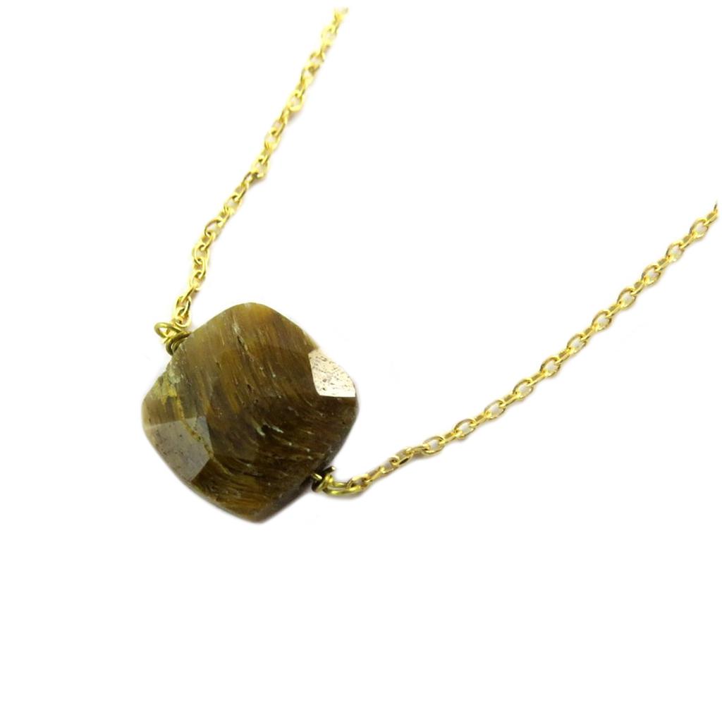 7bis [Q1418] - Handmade Golden Brown 'Boho' Necklace - 14x14 Mm