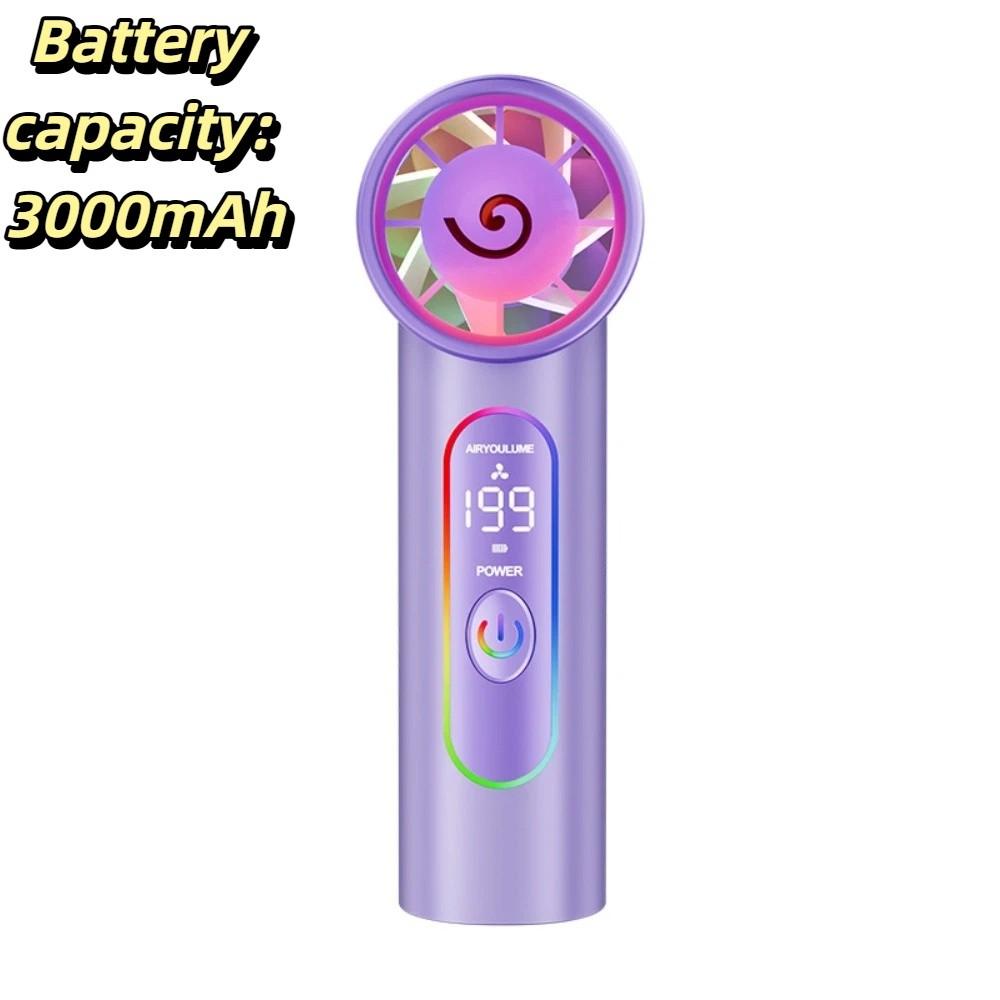 Turbo Fan Blades Mini Handheld Fan Fast Airflow Efficient Cooling USB Rechargeable Fan Compact Design Strong Airflow