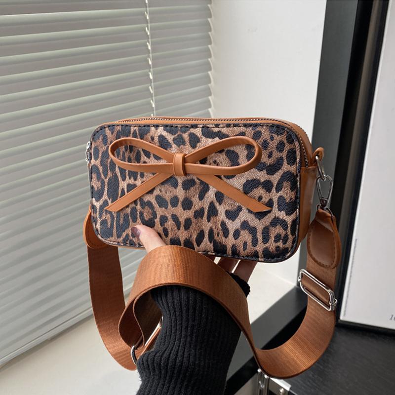 Yogodlns Neue Mode Unterarm Taschen Trendy Leopard Print Schulter Tasche Geldbörse PU Leder Umhängetasche Messenger Bag Frauen