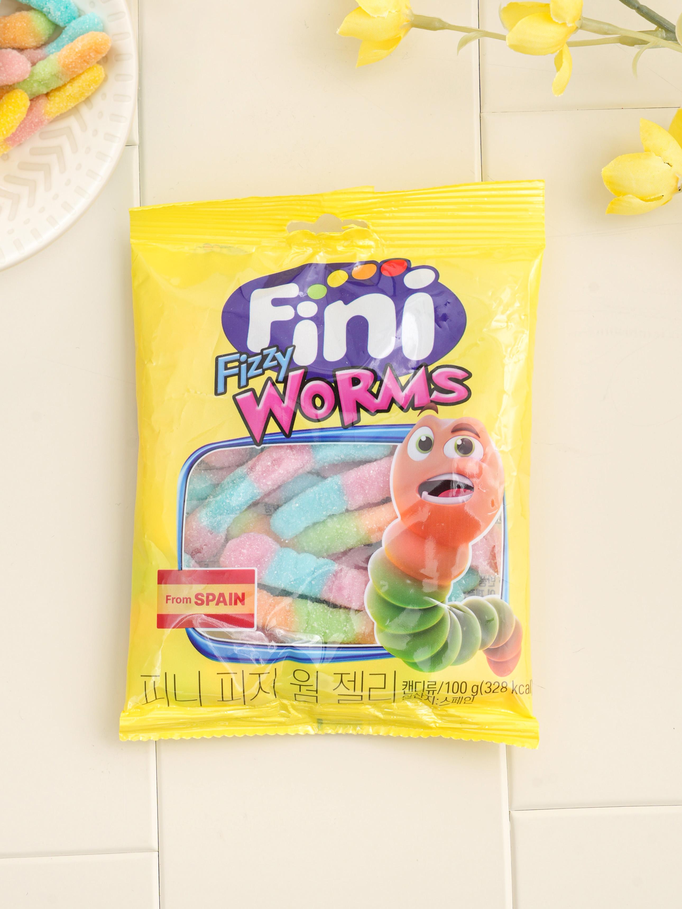 Жевательные конфеты Fini Fizzy Worm 100 г 1ea