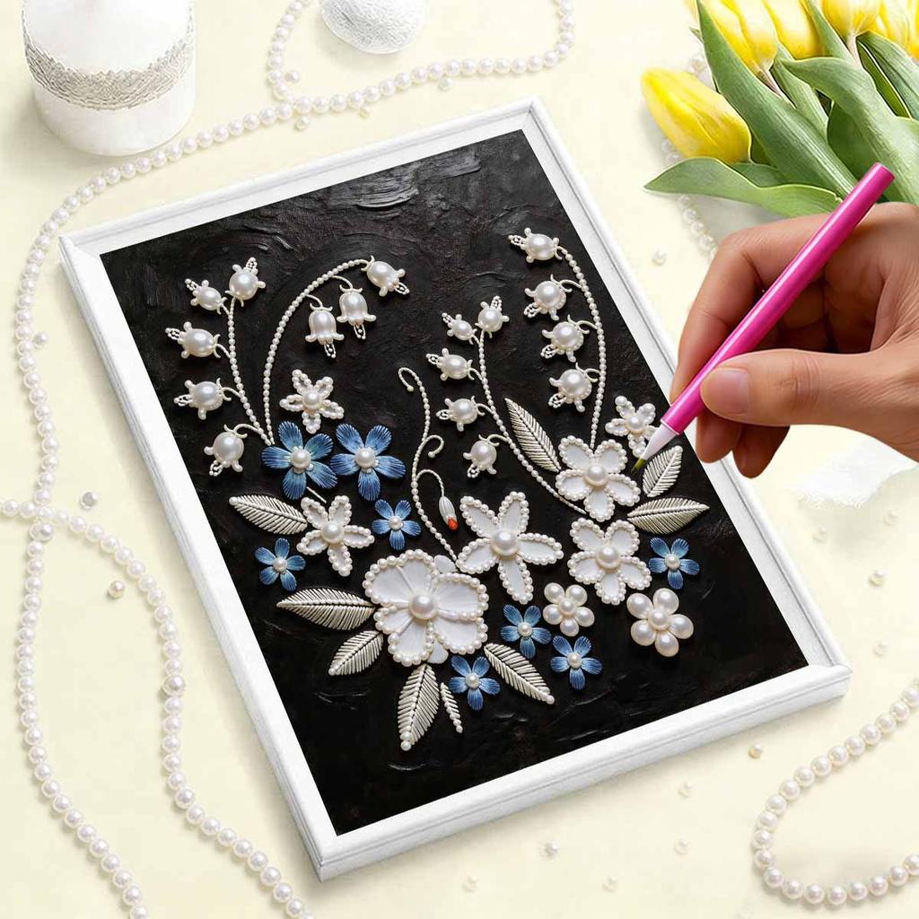 DIY Schöne Kleine Blume Perlen Kunstmalerei für Heimwanddekoration Bastelartikel für Erwachsene/Anfänger Geschenkidee Heimdekoration Ohne Rahmen
