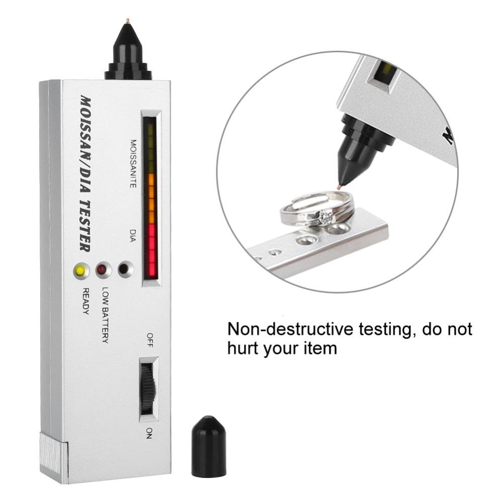 Genauer LED-Indikator Moissanit-Tester Kunststoff Schmuck-Testwerkzeug Moissanit-Detektor Professionelle Nutzung