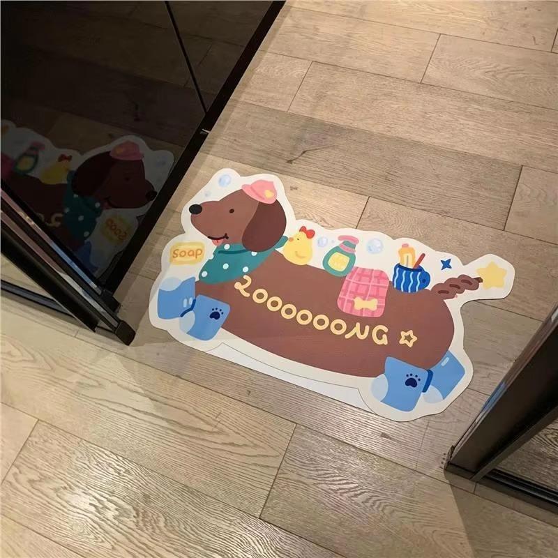 Dachshund-Themed Diatomaceous Earth Bath Mat (40X60Cm) – Highly Absorbent, Quick-Drying, And Non-Slip