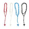 Handgefertigter geknoteter Rosenkranz mit Kreuz-Anhänger Rotes Seil Rosenkranz-Halskette Kordel, Schwarzer Faden Rosenkranz Katholisch & Spirituell Gebetsgeschenk