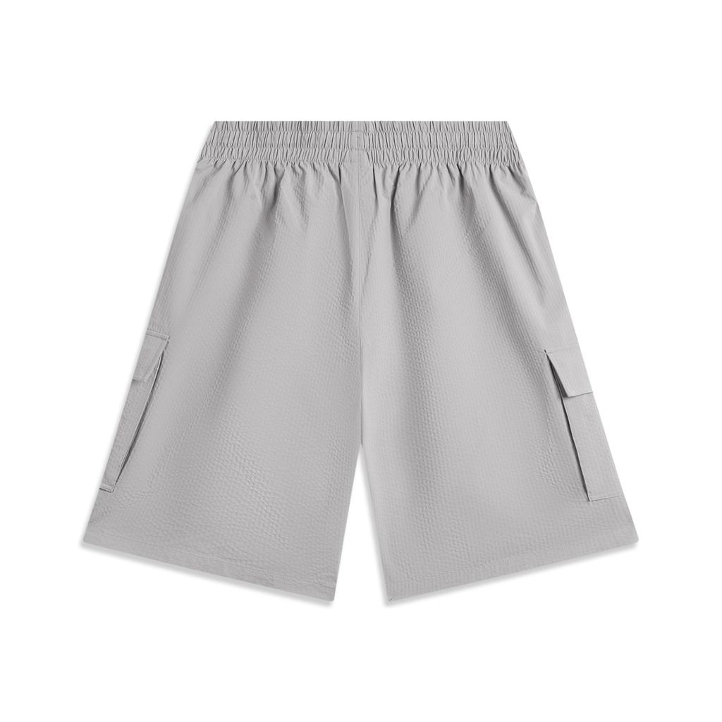 Li Ning Basketball Series Solid Color Versatile Comfortable Simple Sports Shorts Men Shorts Geological-Gray AKSV019-3
