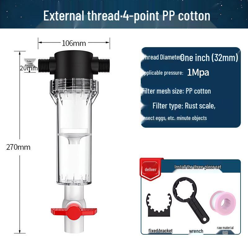 

Aquarium Fish Waste Collector & Self-Draining Tap Water Sediment Pre-Filter