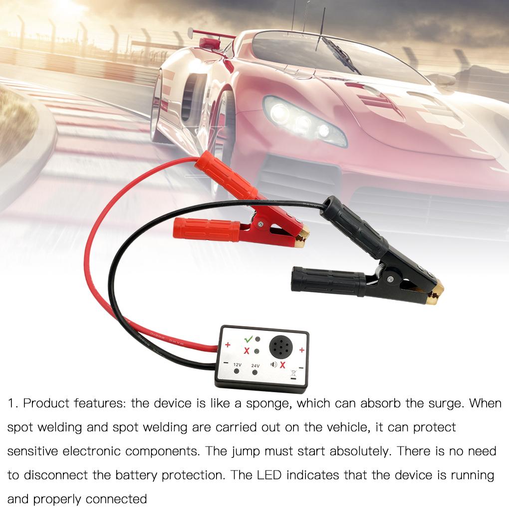 Protector de supratensiune pentru baterie auto 12 24V Protector de supratensiune anti-zap pentru baterie auto cu 2 cleme