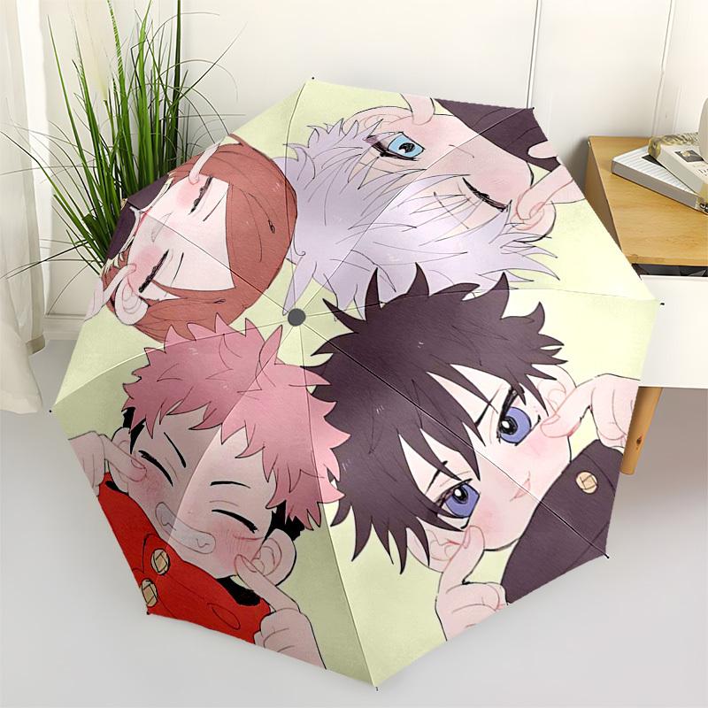

1pc Jujutsu Kaisen Automatic Folding Outdoor Umbrella - Satoru Gojo, Nobara Kugisaki & Sukuna Design - Portable 3-Fold - Perfect Gift for Fans -