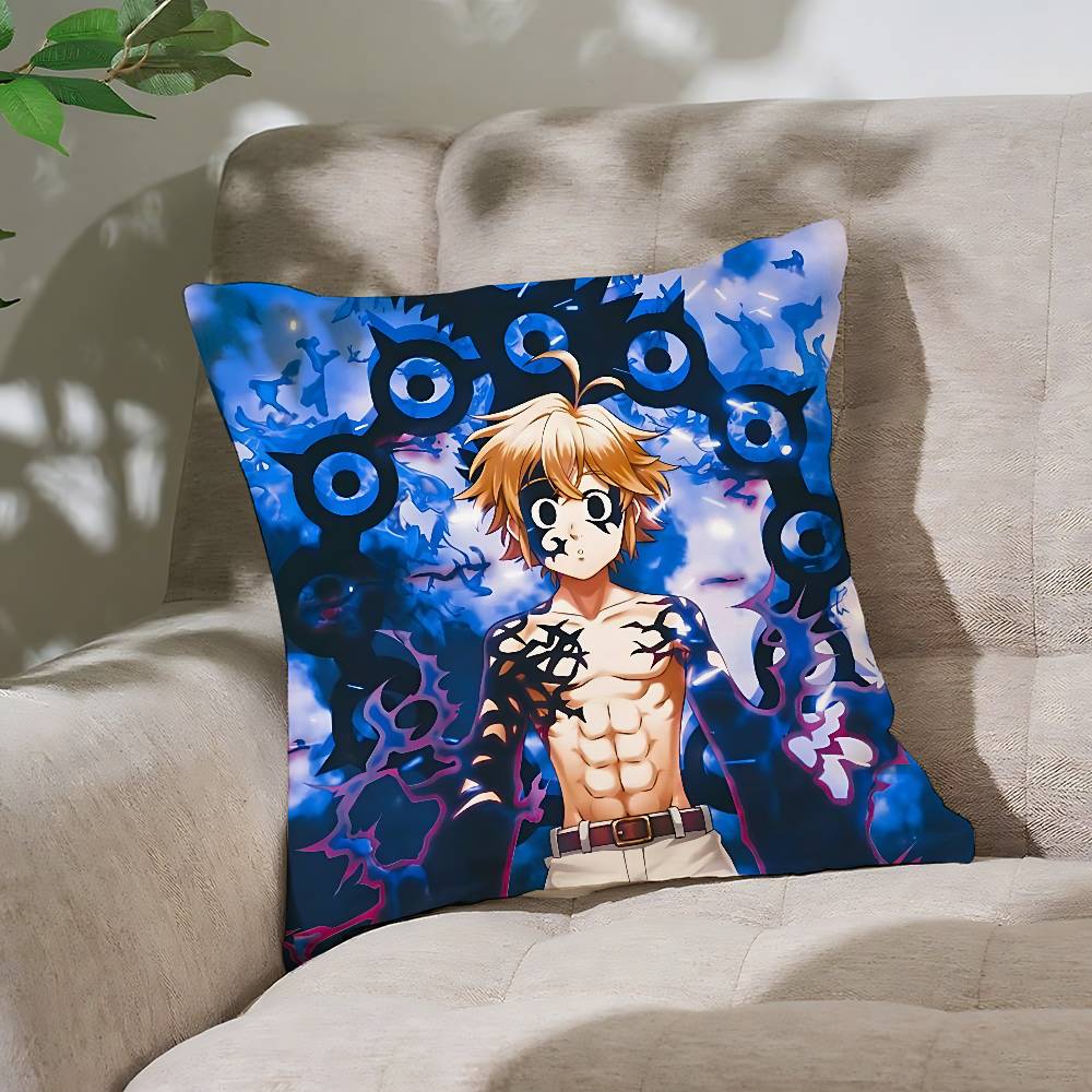 The Seven Deadly Sins Anime Pillow Case Throw Pillow Cover Nordic Vintage Style Cushion Covers Home Living Room Sofa Couch Seat