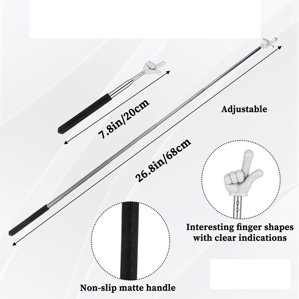 Telescopic Teachers Pointer Extendable Hand Pointer Stick Mini Classroom Finger Pointer Stick for Elementary School Kindergarten